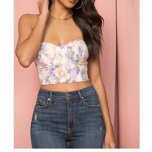 Floral Strapless Top